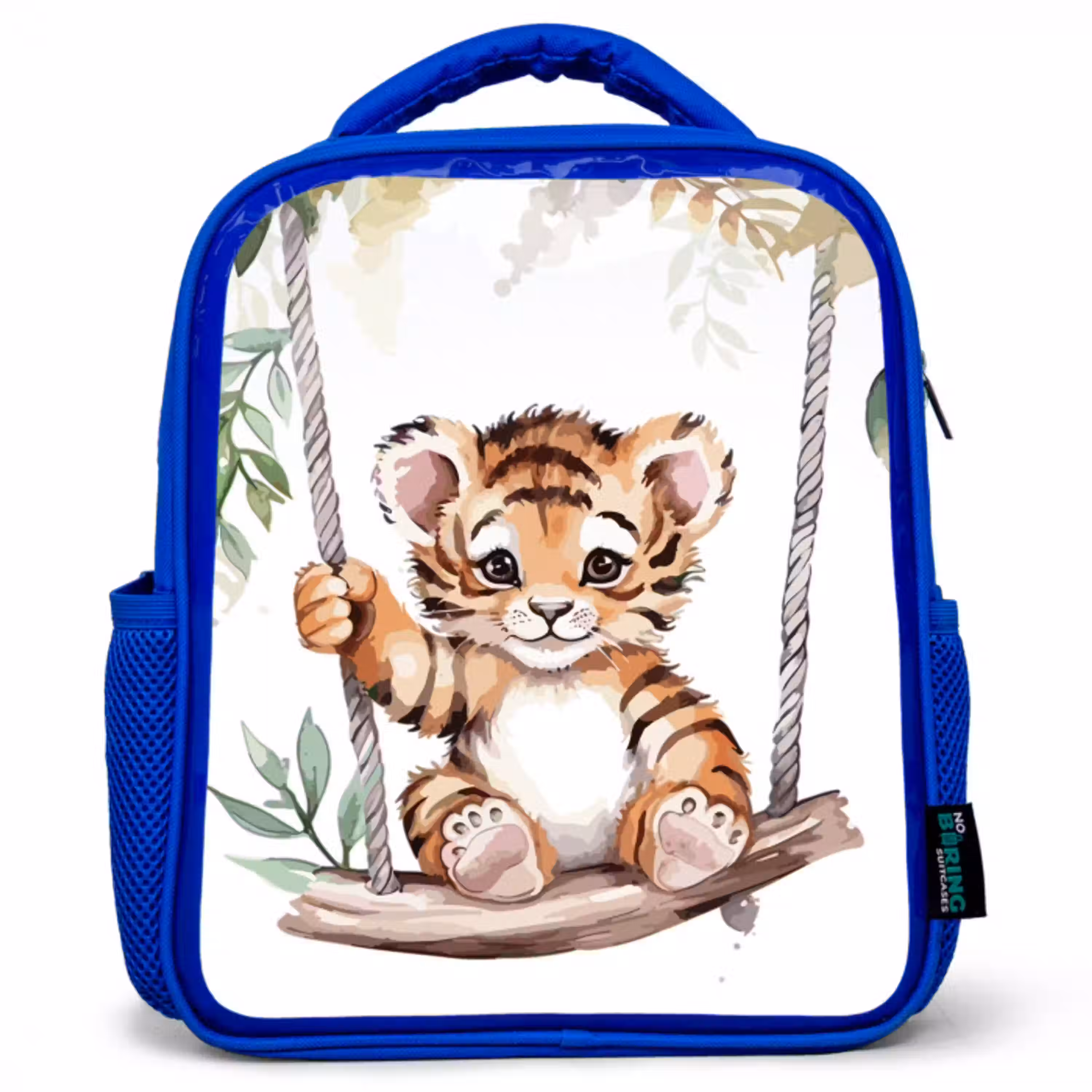 Tijger - Dier - Kinderen - Jungle Kinderrugzak - Blauw middel -3d