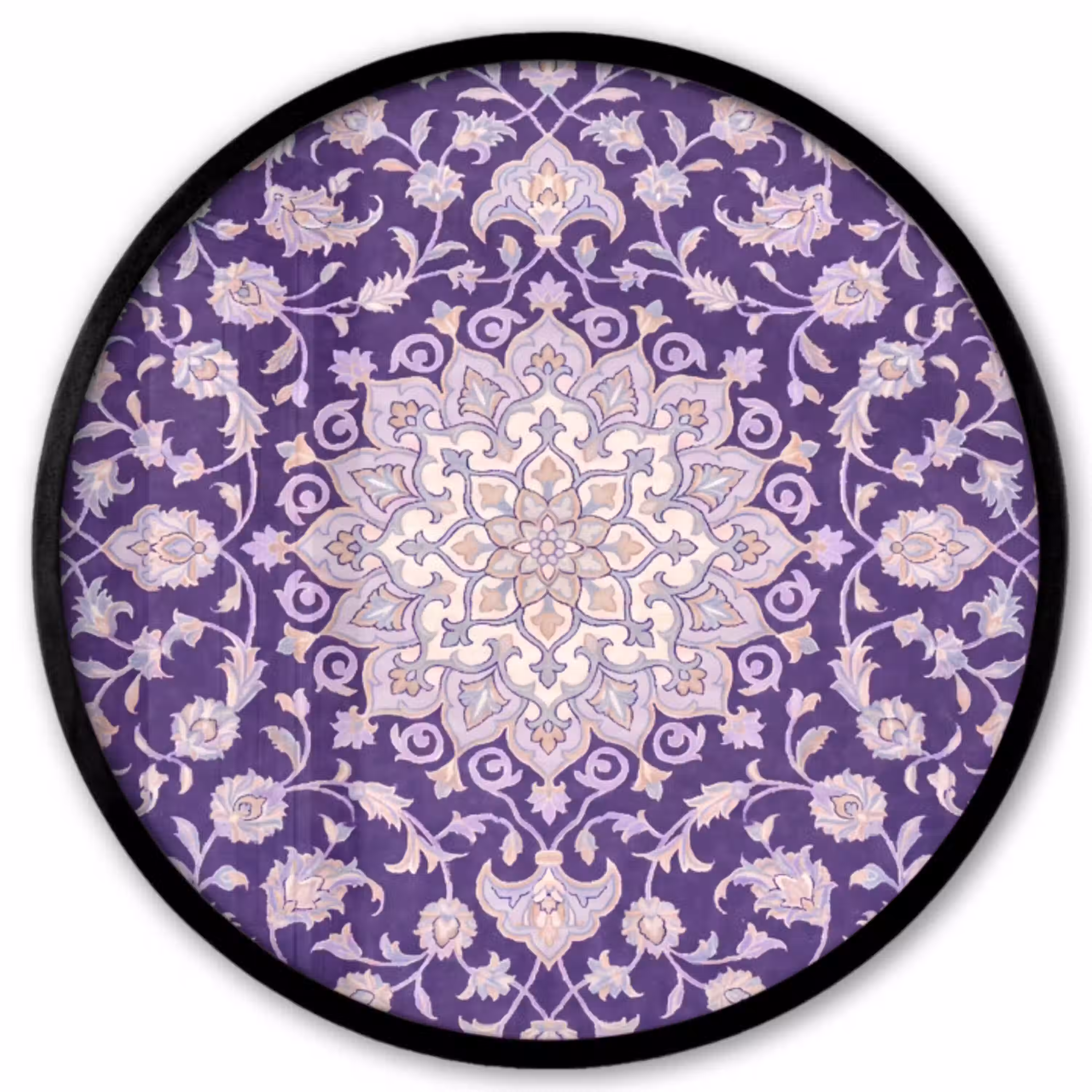 Patroon - Medallion - Oosters - Paars - Decoratie Fotolijst rond zonder passe partout klein -3d