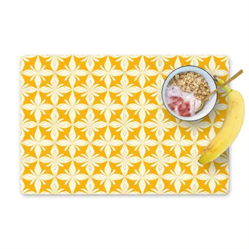 Patroon - Retro - Geel Placemat vinyl groot 368 -zzzproduct_Kitchenyeah-website