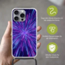 Dynamisch - Ruimte - Kleurrijk Hoesje iPhone 16 Pro Max met koord klein -sfeer2_DE