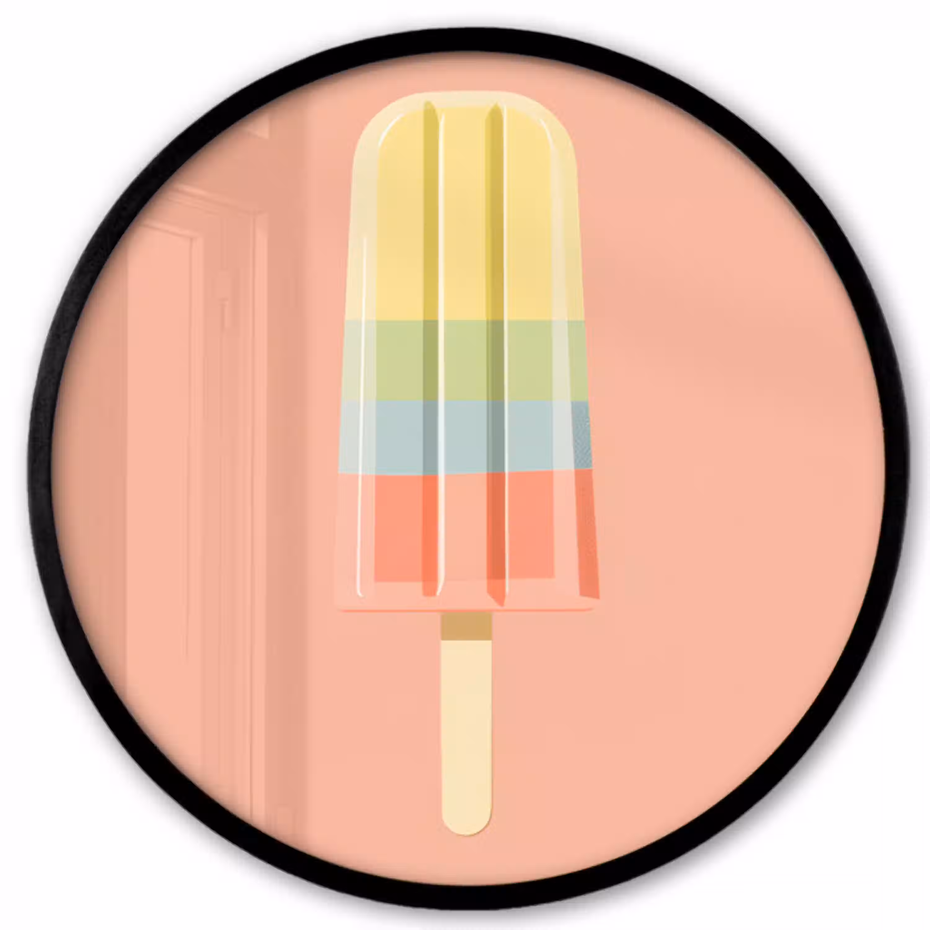 Waterijsje - Pasteltinten - Minimalistisch Fotolijst rond zonder passe partout klein -3d