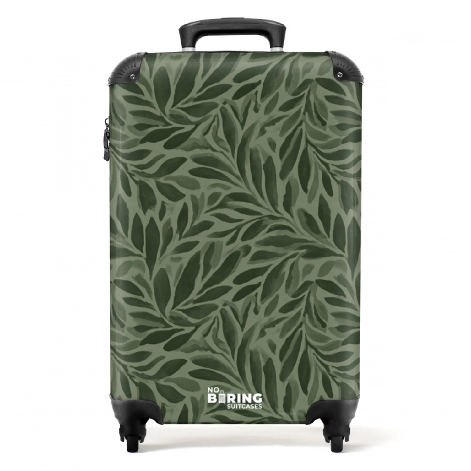 Bladeren - Organisch - Groen NBS - Handbagage koffer - Volwassenen Unisex middel -productfoto_recht