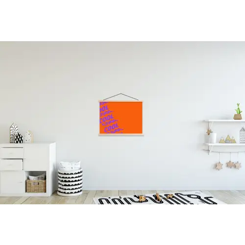 Cool - Paars - Oranje textielposter latten blank klein -kinderkamer