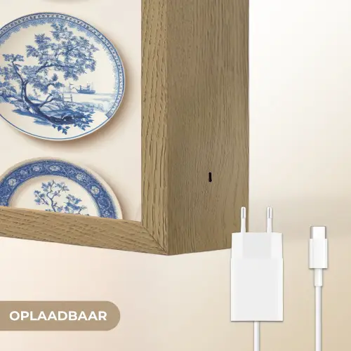 Borden - Bomen - Planten - Blauw Light Box met batterij (Wandlamp) middel 907 -USP_websiteoplaadbaarNL