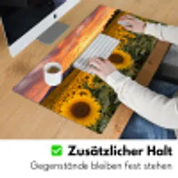 Zonnebloemen - Heuvellandschap - Geel Muismat XXL klein -ysfeer3_duits