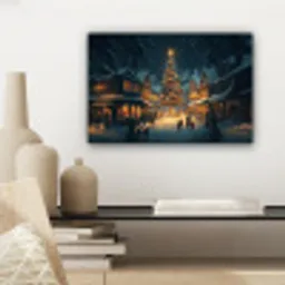 Kerstfeest - Dorp - Donker canvas 2cm klein -sfeer6
