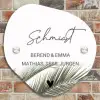 Wit met palmblad - Sierlijk Naambord Organisch middel -sfeer10