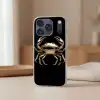 Goud - Krab - Dieren - Zwart Telefoonhoesje iPhone 17 Pro klein -sfeer2