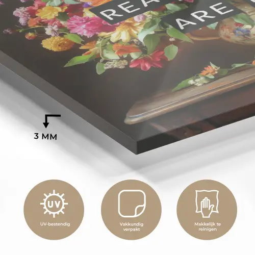 Kleur - Bloemen - Vintage - Bloemenvaas plexiglas 5mm klein -sfeer2