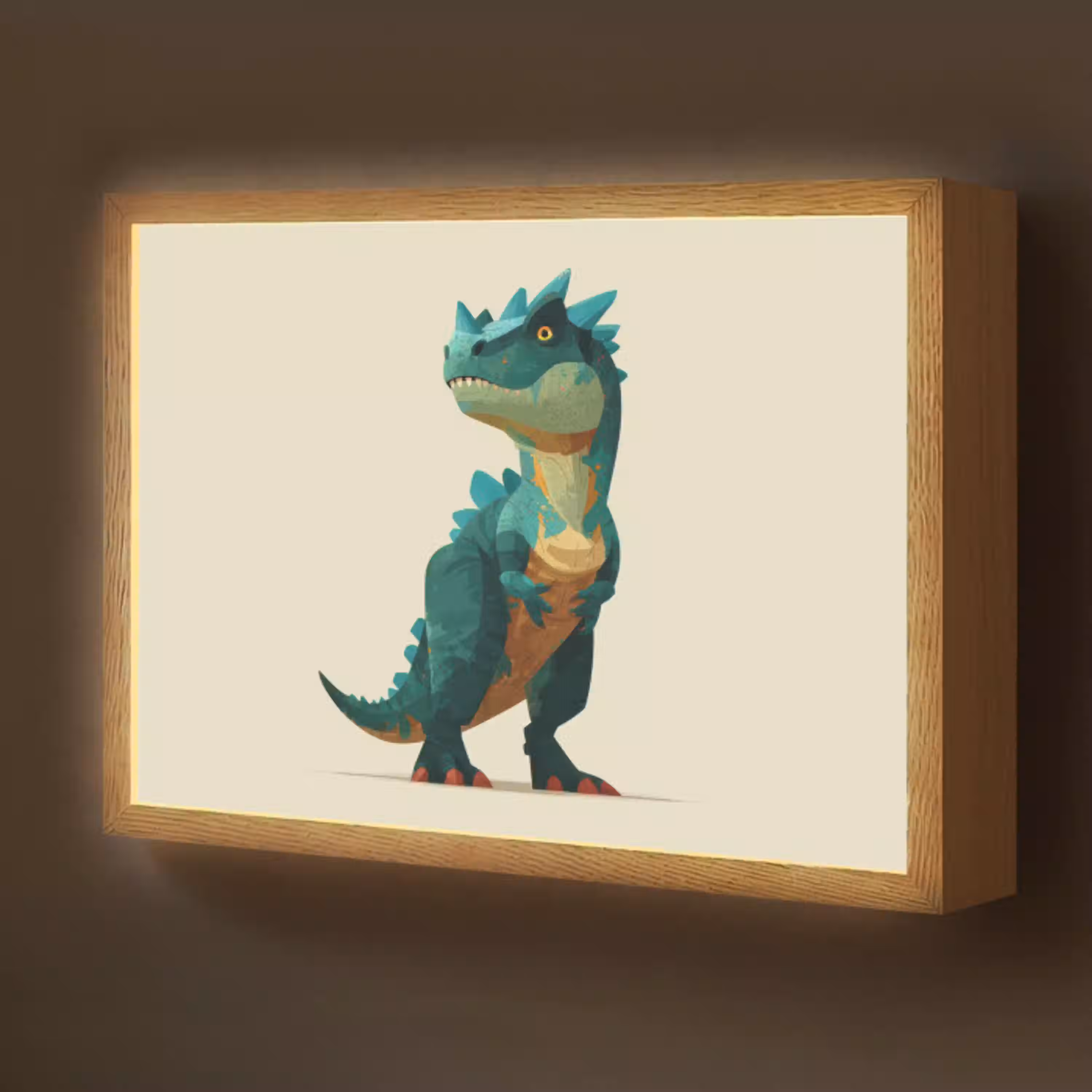 Stekels - Dino - Blauw - Gespierd Light Box met batterij (Wandlamp kind) middel -z3d_website
