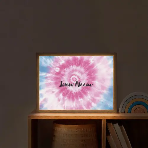 Tie dye - Abstract - Blauw - Roze Light Box met batterij (Wandlamp kind) middel -sfeer1_kind