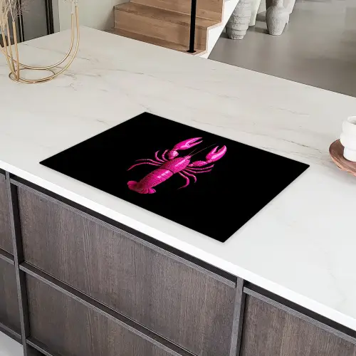 Kreeft - Felroze - Stippen - Opvallend Inductie beschermer vinyl 3mm klein -sfeer8