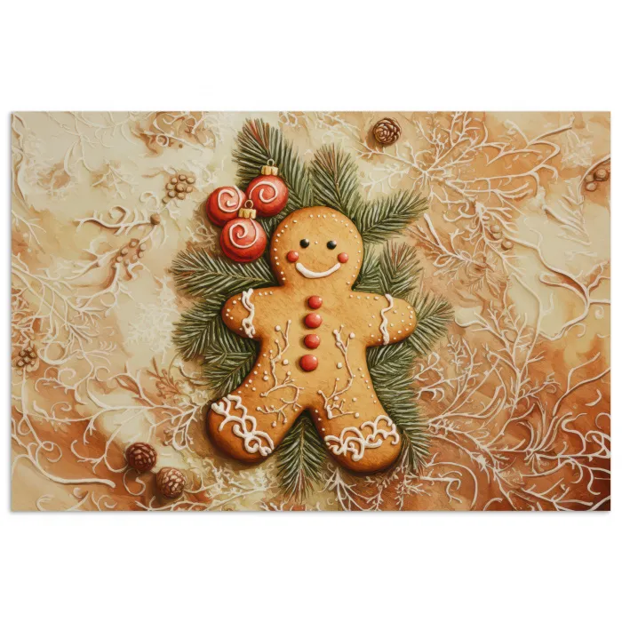 Kerstmis - Koekje - Poppetje - Speculaas poster papier klein -3d
