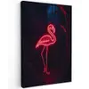 Flamingo - Roze - Neon - Licht canvas 2cm klein -z3d