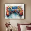 Kinder- en tiener kamer - Gaming - Game controller Textielframe zwart klein -sfeer1