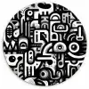 Symbolen - Abstract - Grafisch - Zwart Wandcirkel kunststof plaat 5mm dik klein -3d