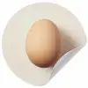 Ei - Beige - Ovaal - Egaal Wandcirkel behangsticker klein -3d
