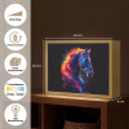 Paard - Dier - Rook - Zwart - Kleuren Light Box met batterij (Wandlamp) middel -USP_websiteoverzichtDE