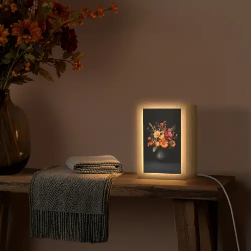 Herfst - Boeket - Oranje Light Box met kabel (Tafellamp) klein -sfeer4
