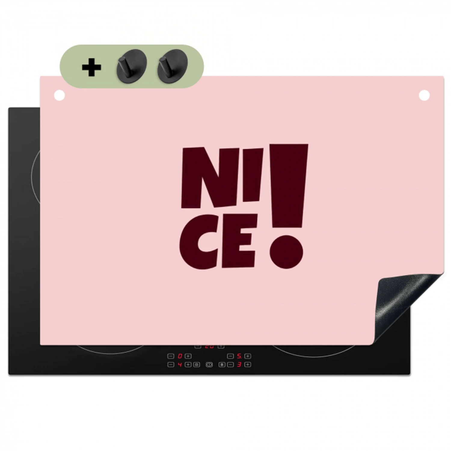 Nice - Uitroepteken - Roze Inductie beschemer met haakjes klein -3d