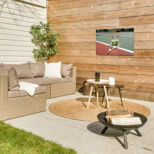Matcha Club - Tennis - Matcha Tuinposter op houten frame 2 cm dik klein -sfeer2