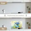 Gieter - Lavendel - Bloesems keuken achterwand spatscherm klein -voor_na_NL