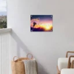 Paardenbloem - Bloemen - Zonsondergang - Horizon - Nacht tuinposter los doek klein -sfeer8