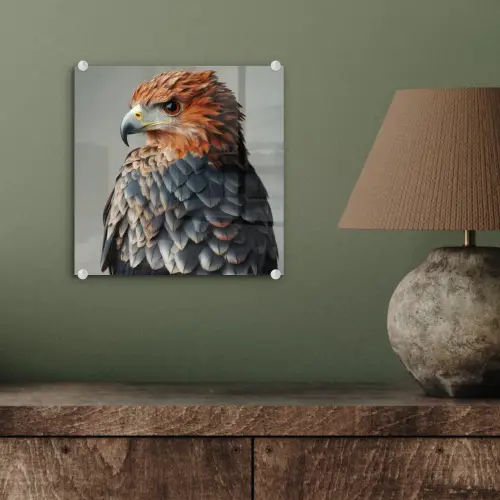 Vogel - Realistisch - Veren - Bruin plexiglas 5mm klein -sfeer3