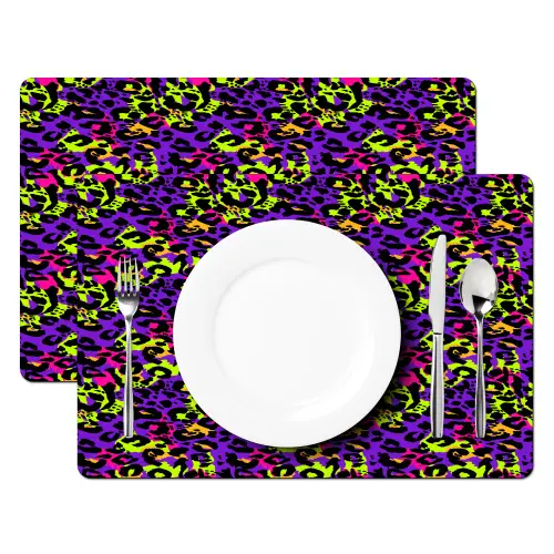 Paars - Neon - Dieren - Panter Placemat vinyl groot 368 -zzsfeer2_Kitchenyeah-website