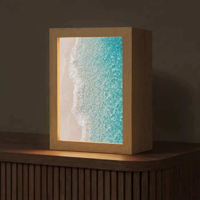 Kust - Zand - Blauw Light Box met kabel (Tafellamp) klein -z3d_website