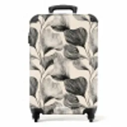 Botanisch - Bladeren - Zwart NBS - Handbagage koffer - Volwassenen Unisex middel -productfoto_recht