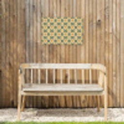 Keramiek - Verweerd - Kleurrijk Tuinposter op houten frame 2 cm dik klein 845 -sfeer4