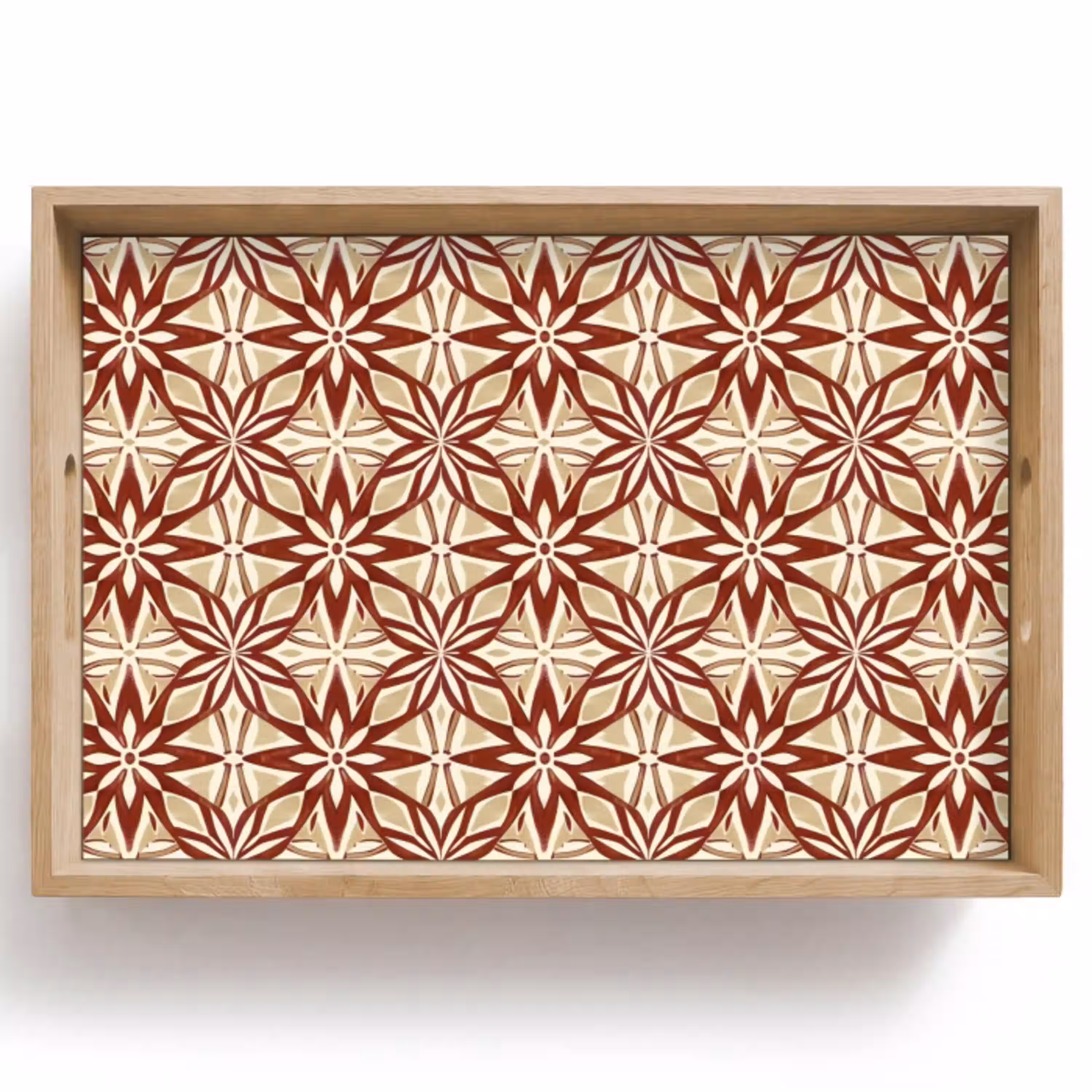 Bordeauxrood - Geometrisch - Tegel - Patroon Dienblad Rechthoek middel 910 -z3d_shopping