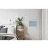 Abstract - Blauw - Bladeren textielposter latten blank klein -woonkamer
