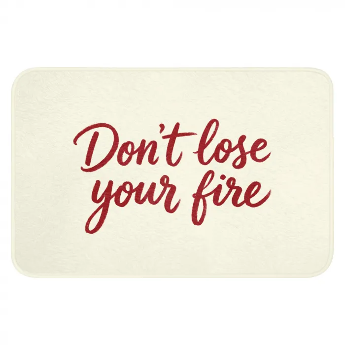 Don't lose your fire - Rood - Wit - Minimalistisch Badmat klein -3d