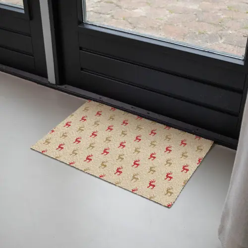 Patroon - Herten - Beige Deurmat klein 898 -sfeer2