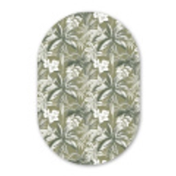 Botanisch - Bloemen - Groen Wandcirkel Ovaal Forex klein 630 -3d