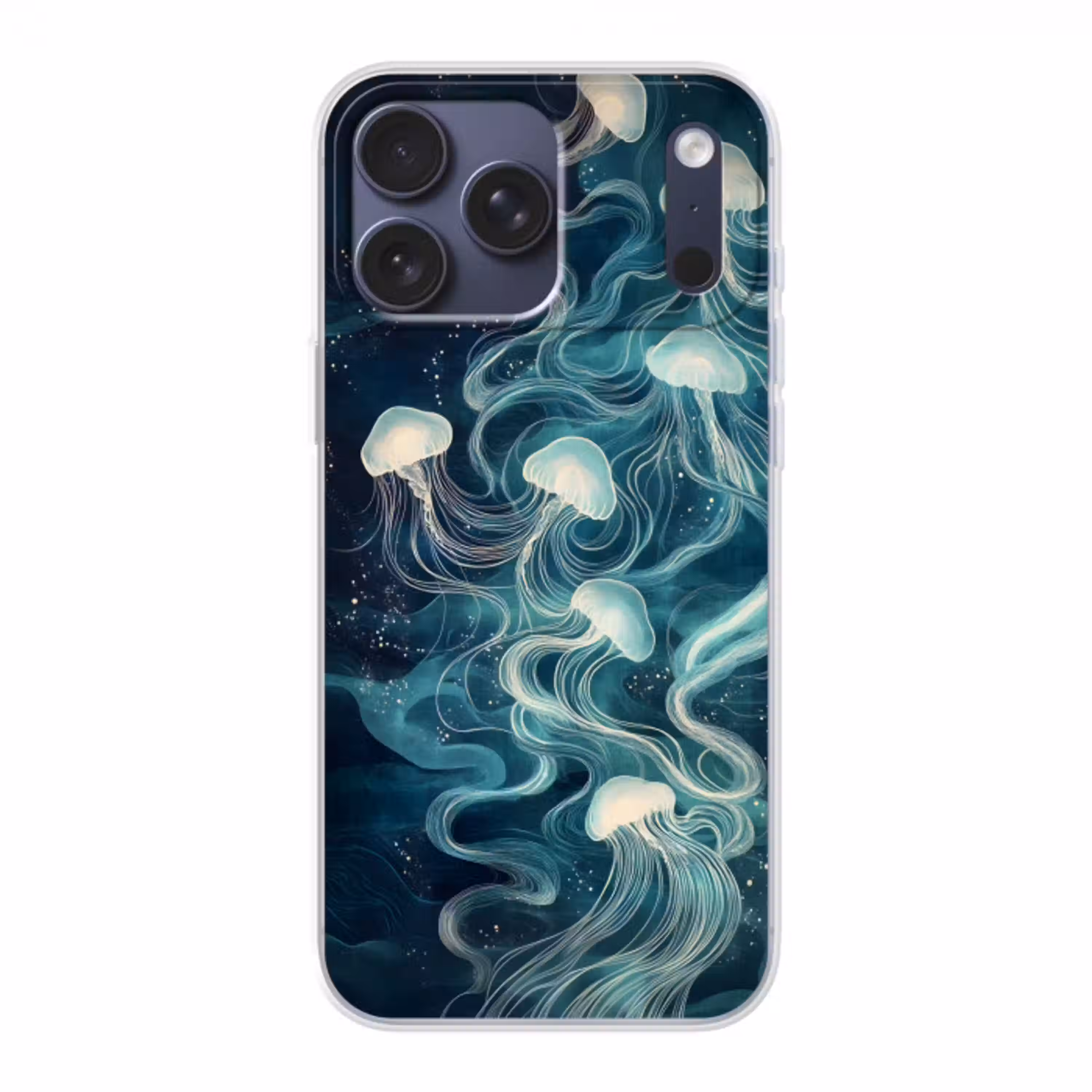 Kwallen - Zee - Wit - Golven Telefoonhoesje iPhone 17 Pro Max klein -3d