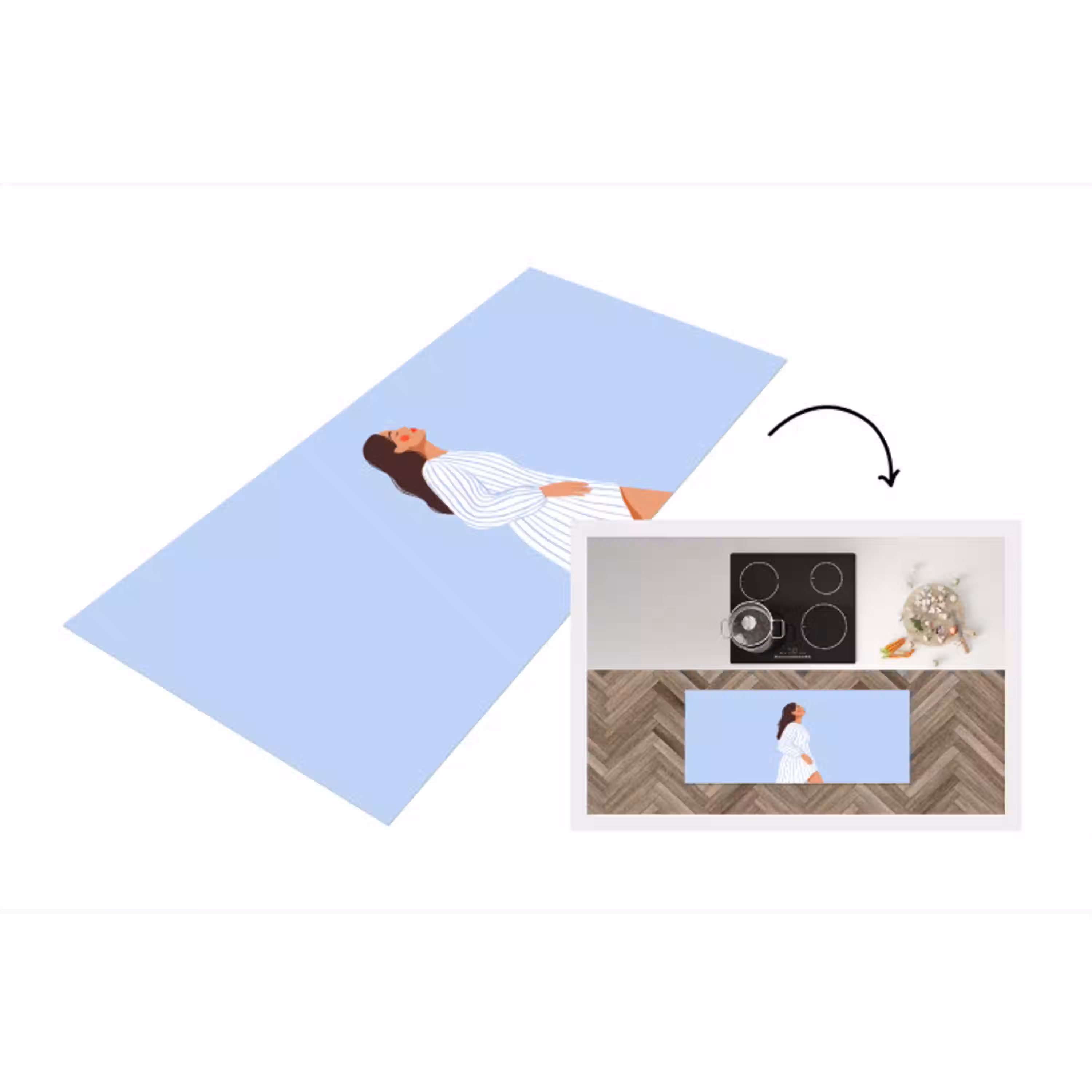 Vrouw - Profiel - Rust - Modern - Illustratie Keukenloper - keukenmat middel -3d