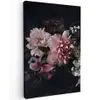 Bloemen - Vintage - Pastel - Zwart - Boeket Tuinposter op houten frame 2 cm dik klein -3d