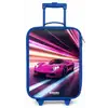 Roze raceauto flitst door neonlicht Kinderkoffer - Blauw klein -zz3dotto