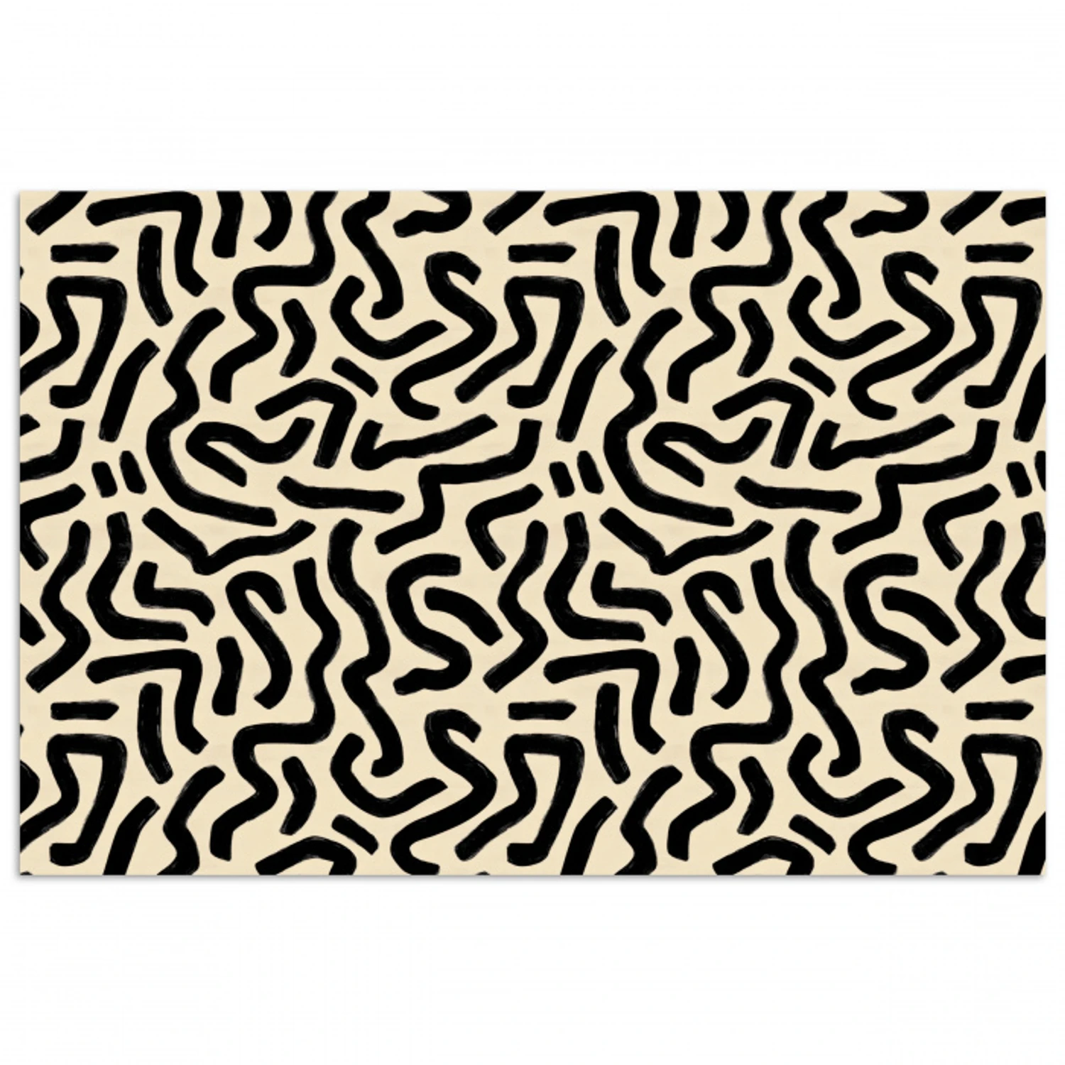 Abstract - Lijnen - Zwart poster papier klein 62 -3d