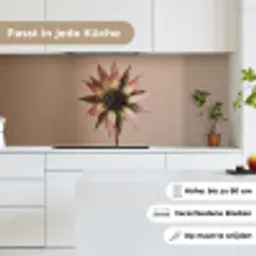 Droogbloem - Protea - Vintage - Beige - Rustiek keuken achterwand 2 middel -sfeer4_DE