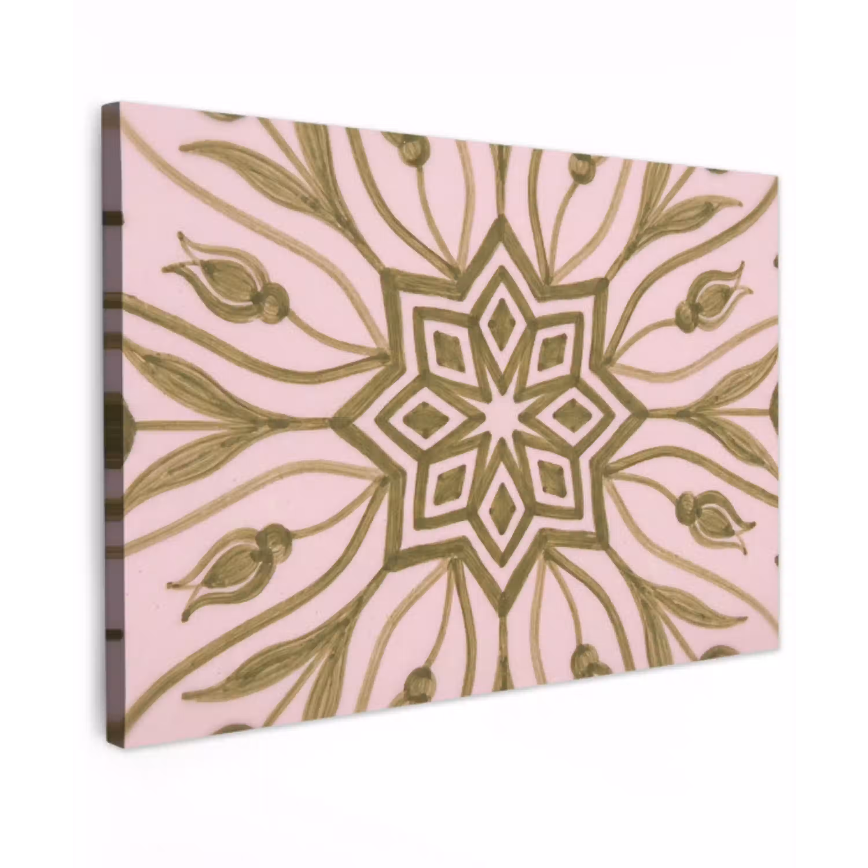 Patroon - Mandala - Decoratie - Abstract - Groen canvas 2cm klein -z3d