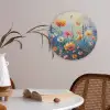 Bloemen - Natuur - Waterverf - Kunst Akoestische PET Vilt - Rond klein -sfeer3