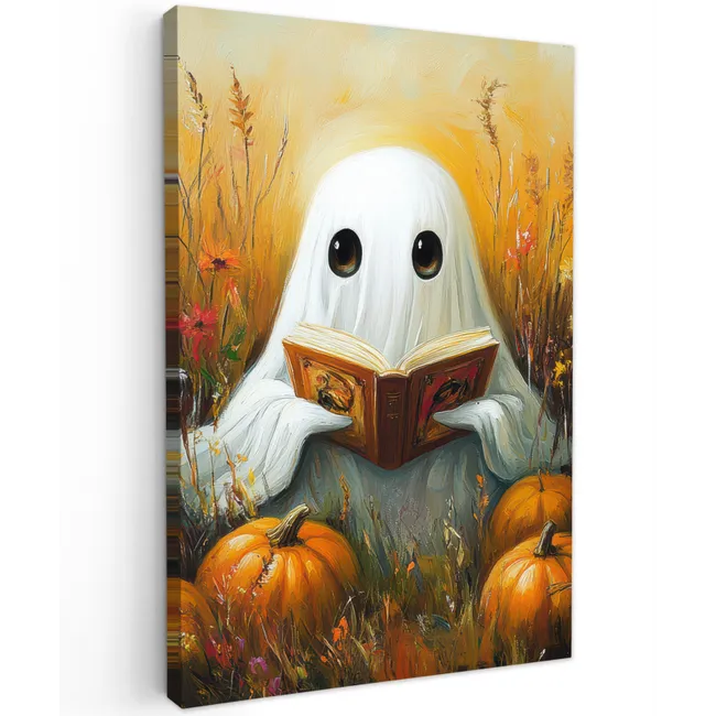 Halloween - Spook - Herfst - Pompoen - Bloemen - Natuur Tuinposter op houten frame 2 cm dik klein -3d