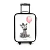 Zebra met roze ballon Kinderkoffer - Zwart klein -3d