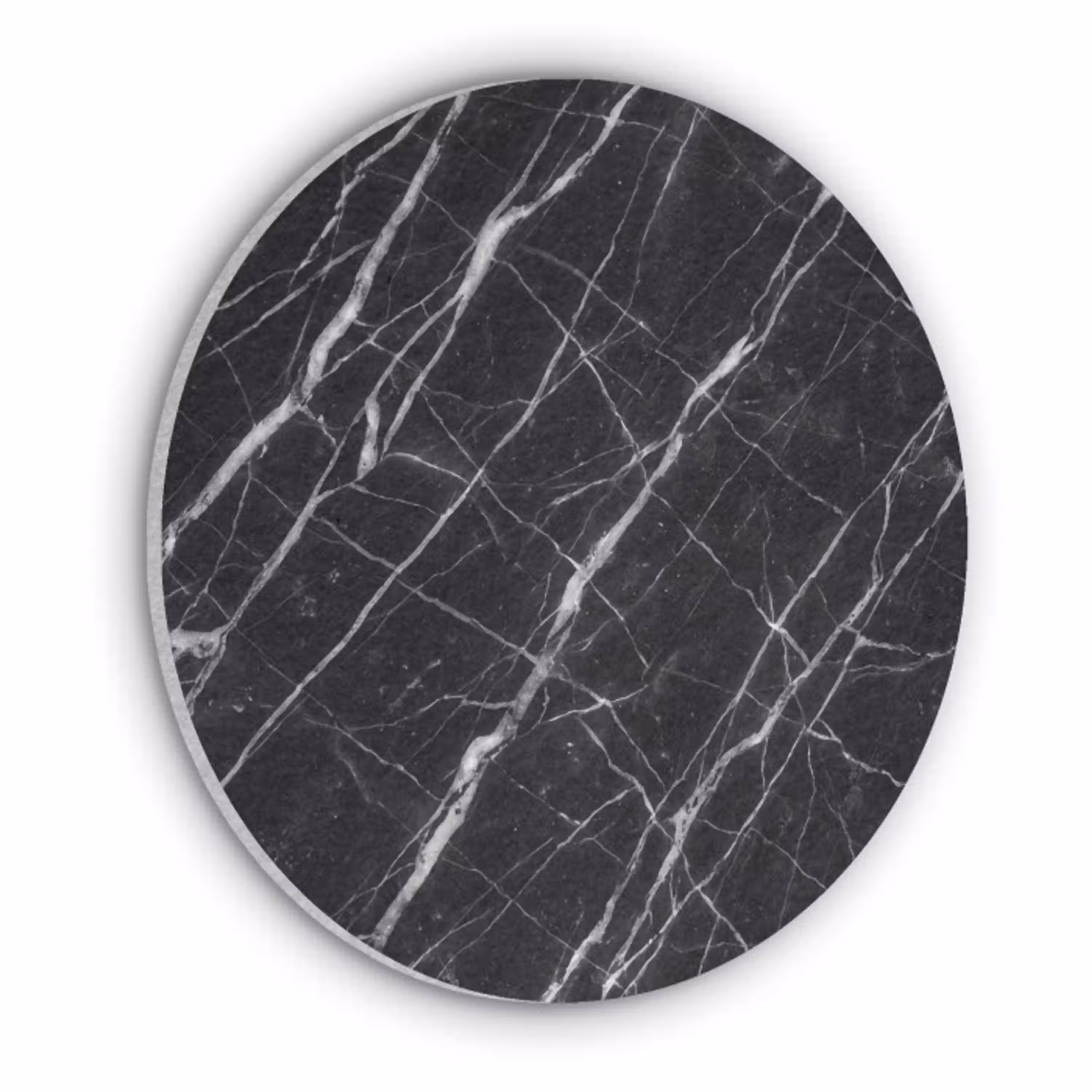 Marmer - Aders - Abstract - Zwart Akoestische PET Vilt - Rond klein -3d
