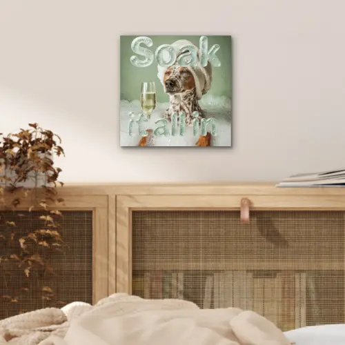 Soak it all in - Hond - Bad aluminium wit klein -sfeer3