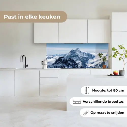 Landschap - Bergen - Sneeuw - Wit keuken achterwand 2 middel -sfeer4_NL